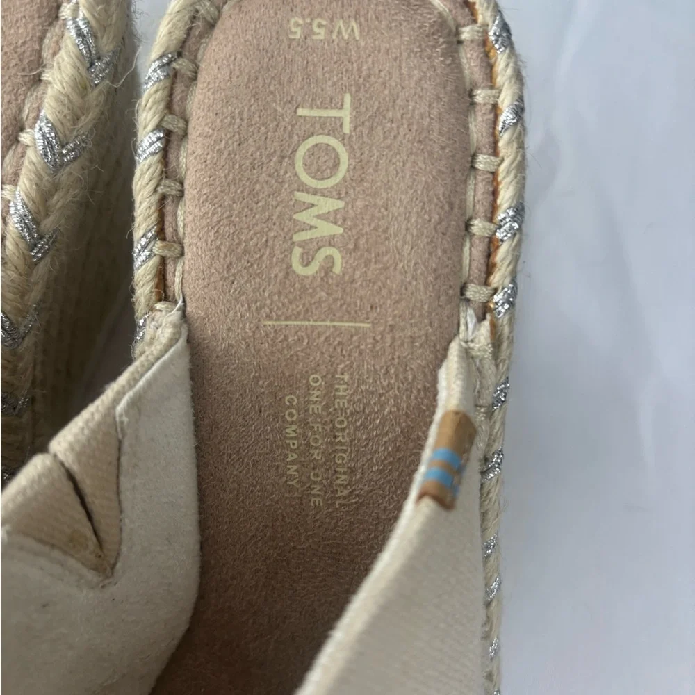 TOMS Women's Cream Espadrille Slides